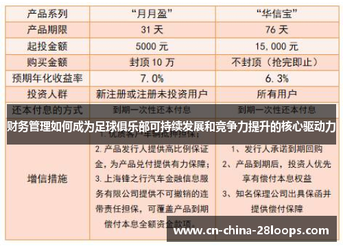 财务管理如何成为足球俱乐部可持续发展和竞争力提升的核心驱动力